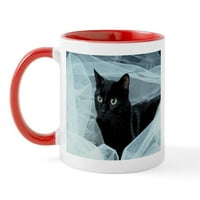 Cafepress - Червена чаша за черни котки - чаша от керамична чаша - чаша за новост кафе