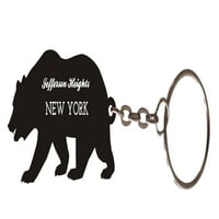 Wheatley Heights New York Souvenir Metal Bear Keychain