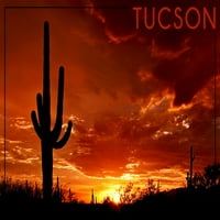 FL Oz Oz Ceramic Hable, Tucson, Arizona, Sunset and Cactus, Photograph, Sichasther & Microwave Safe