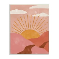 Ступел индустрии Бохо пустинно слънце залез под планинска пътека дърво стена изкуство, 19, дизайн от Дебора Кюриел