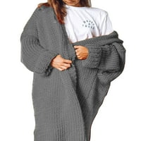Haite Women Cardigan пуловер твърд цвят яке с дълъг ръкав пал