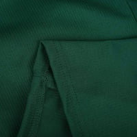 Домашни рокли с дълъг ръкав мода жени ежедневни дупета v-образни плътни превръзки дълга рокля от озвучаване зелена m