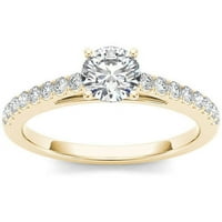 Карат Т. в. диамант класик 14кт годежен пръстен жълто злато
