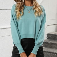 Пуловери за жени Модни ежедневни твърди цветове в цвета на пуловера с пуловер с масив есен и зимен пуловер бежов l