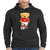 Мъжки футбол мечка Ф черен пуловер качулка малък