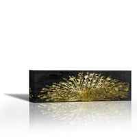 Златен паун-съвременно изящно изкуство Джикле върху платно галерия обвивка-стена дéкор - Арт живопис-готов за окачване