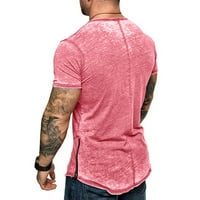 Корашански върхове за мъже, мъже модни мъжки лятна тънка ежедневна цип горна пачуърк с къси ръкави топ блуза ризи за мъже