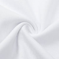 Есенни върхове жени модерни дамски хенли с дълъг ръкав туника риза ежедневни блузи печат кръгла тениска за врата бяла s