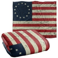Betsy Ross Flag, затруднено копринено докосване Супер меко одеяло, 50 x60