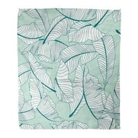 Хвърлете одеяло топло уютно печат фланелен лист шаблон банан тропически флорален комфортен мек за диван и диван