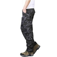 Amidoa Men Camouflage Cargo Pants Zipper Tapled Sport Pants с множество джобове стандарт и големи и високи джогинг суитчъри