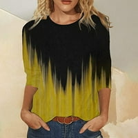 Ризи с нисък профил за жени с дълъг ръкав небрежни върхове модни печат O-neck средна блуза зимни тениски