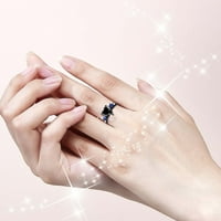Регулируеми пръстени за малки момичета европейски и американски сърдечен пръстен галванични черни ръчни бижута пръстени за момичета 10-Регулируеми