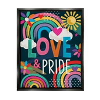 Ступел индустрии любов и гордост ЛГБТК флорални дъги празнична Живопис Черна плаваща рамка изкуство печат стена изкуство