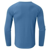 Wozhidaoke ризи за мъже мъже с дълги ръкави кръгли шия солиден бутон пуловер мъже тениска мъже блуза тениски ризи за мъже