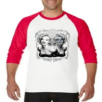 Arti - Мъжки тениски за бейзбол Raglan Sleeve, до размер 3XL - Monroe Faces