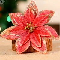 Изкуствени Цветя Блясък Коледна Звезда Цветя За Коледно Дърво Украшение Начало Сватбено Парти Флорални Дé