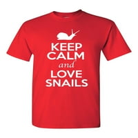 Запазете спокойствие и обичайте охлюви Slugs любител на животни за възрастни тениски