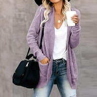 Клирънс женско палто зима жени ежедневни солидни дълги жилетка изморяват ежедневни върхове пуловери с джоб