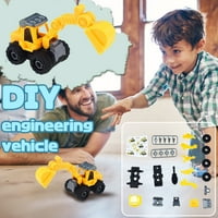 Keusn разглобява играчки за камиони Diy Construction Engineering Car играчки с инструменти за разглобяване, багери за подаръци за плажни пясъци