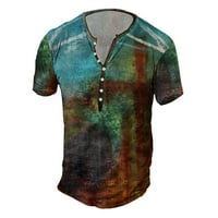 iopqo мъжки тениска мъжете лятна мода ежедневно закрепване 3D цифров печат тениска с къс ръкав Топ парафични мъжки ризи зелени xxl