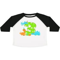Inktastic Dinosaur Party Party Third Birthday Gift Toddler Boy или Thddler Girl тениска