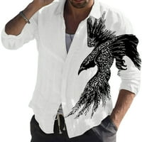 Abtel мъже туника риза ревера върхове редовно прилепнали ризи мъжки лек празничен блуза стил xs